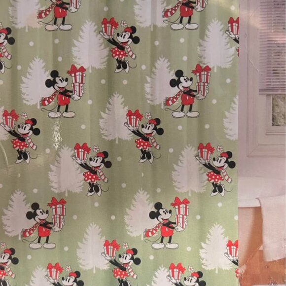 NEW Disney Mickey & Minnie Christmas 13 Piece Shower Curtain Set - Picture 2 of 3